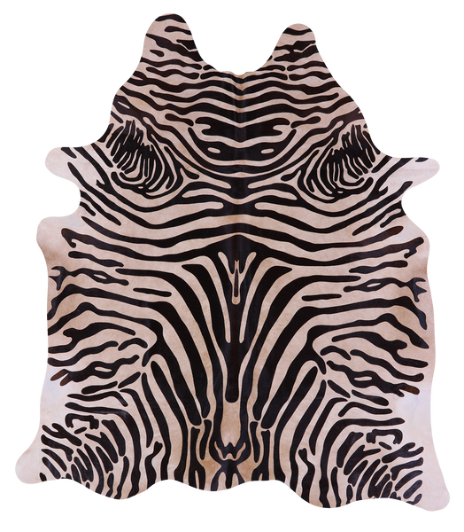 Zebra Animal Print Natural Cowhide Rug - XX-Large 7' 9"H x 6' 9"W