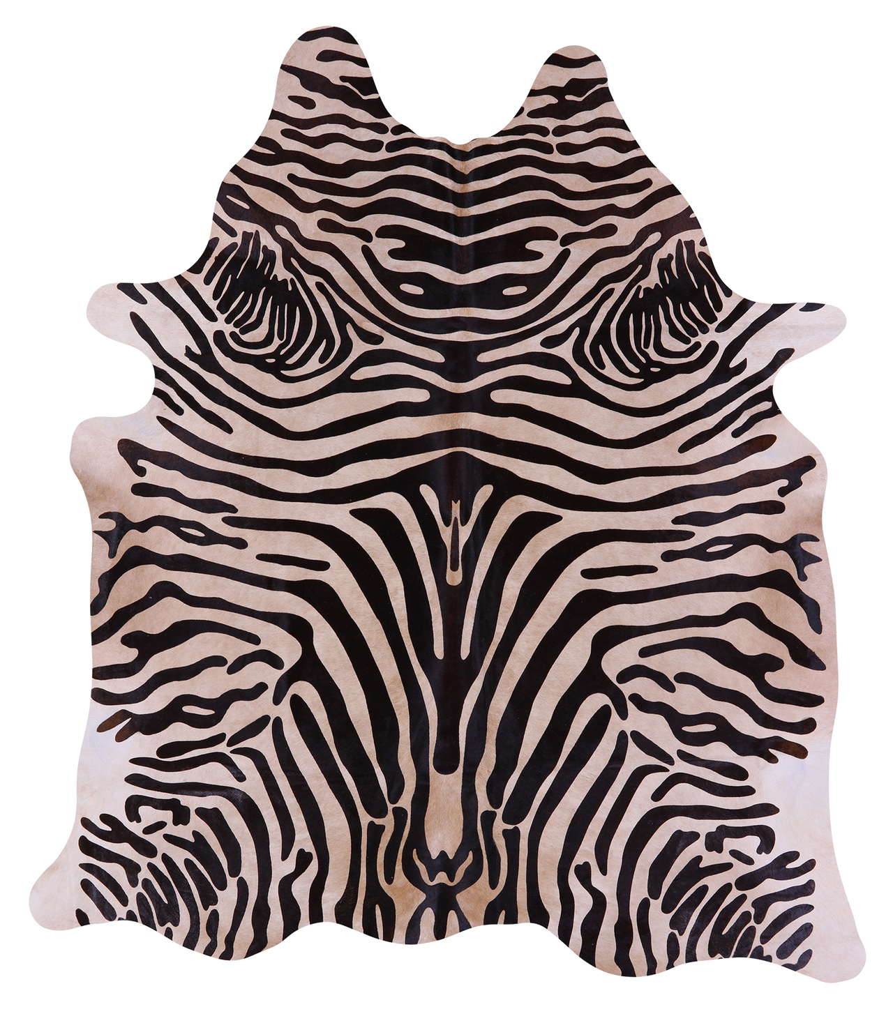 Zebra Animal Print Natural Cowhide Rug - XX-Large 7' 9"H x 6' 9"W