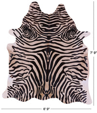 Thumbnail for Zebra Animal Print Natural Cowhide Rug - XX-Large 7' 9