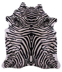 Thumbnail for Zebra Animal Print Natural Cowhide Rug - X-Large 7' 6
