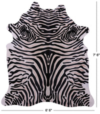 Thumbnail for Zebra Animal Print Natural Cowhide Rug - X-Large 7' 6