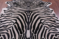 Thumbnail for Zebra Animal Print Natural Cowhide Rug - X-Large 7' 6