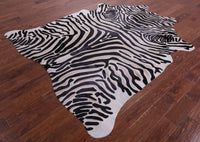 Thumbnail for Zebra Animal Print Natural Cowhide Rug - X-Large 7' 6