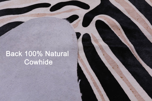 Zebra Animal Print Natural Cowhide Rug - X-Large 7' 6