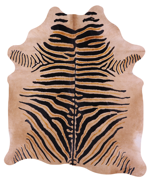 Zebra Animal Print Natural Cowhide Rug - XX-Large 7' 8