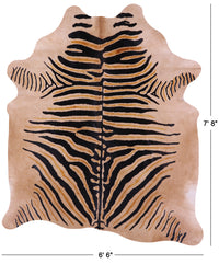 Thumbnail for Zebra Animal Print Natural Cowhide Rug - XX-Large 7' 8