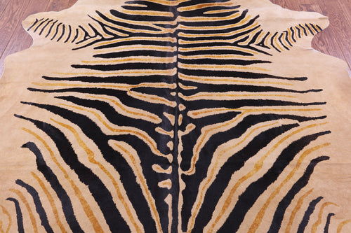 Zebra Animal Print Natural Cowhide Rug - XX-Large 7' 8
