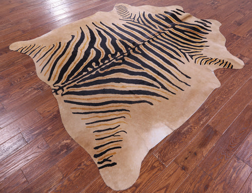 Zebra Animal Print Natural Cowhide Rug - XX-Large 7' 8