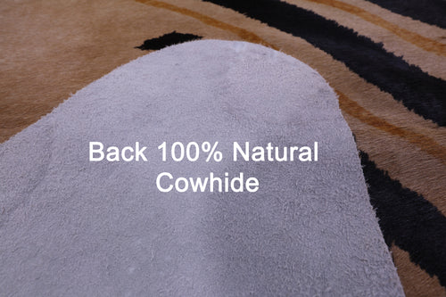 Zebra Animal Print Natural Cowhide Rug - XX-Large 7' 8