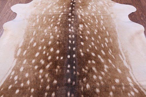 Deer Animal Print Natural Cowhide Rug - Large 6' 8