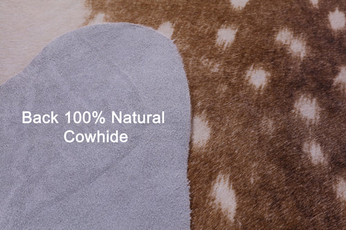 Deer Animal Print Natural Cowhide Rug - Large 6' 8