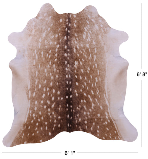 Deer Animal Print Natural Cowhide Rug - Large 6' 8