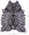 Zebra Animal Print Natural Cowhide Rug - X-Large 7' 7"H x 6' 5"W