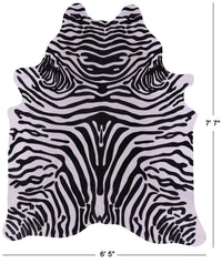 Thumbnail for Zebra Animal Print Natural Cowhide Rug - X-Large 7' 7