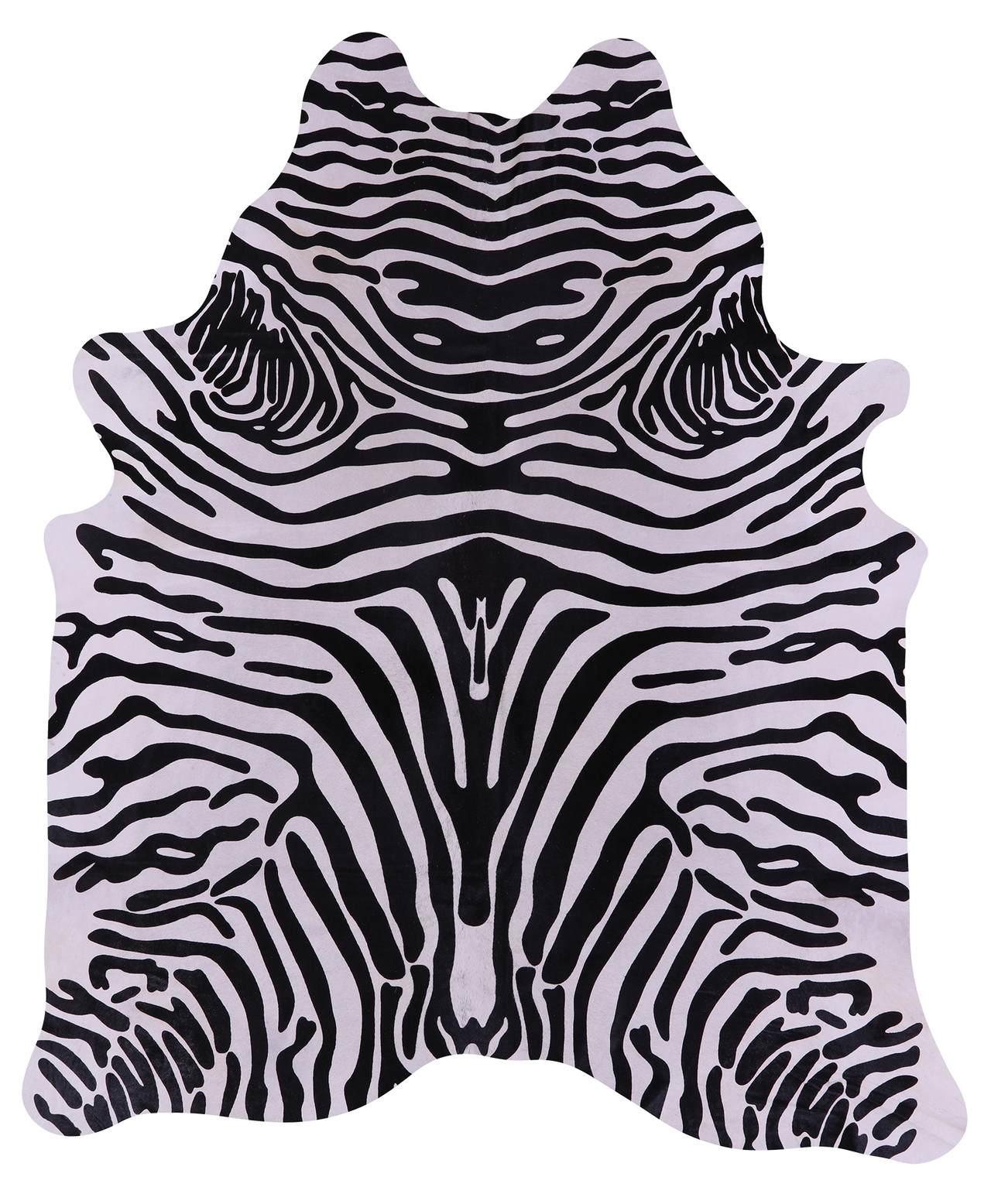 Zebra Animal Print Natural Cowhide Rug - X-Large 7' 7"H x 6' 5"W