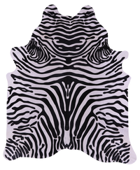 Thumbnail for Zebra Animal Print Natural Cowhide Rug - X-Large 7' 7