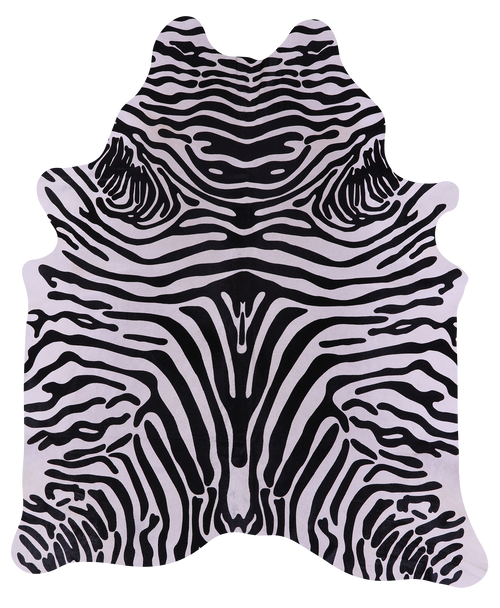 Zebra Animal Print Natural Cowhide Rug - X-Large 7' 7
