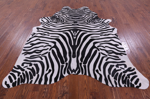 Zebra Animal Print Natural Cowhide Rug - X-Large 7' 7