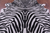 Thumbnail for Zebra Animal Print Natural Cowhide Rug - X-Large 7' 7