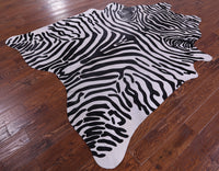 Thumbnail for Zebra Animal Print Natural Cowhide Rug - X-Large 7' 7