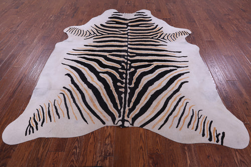 Zebra Animal Print Natural Cowhide Rug - XX-Large 8' 0
