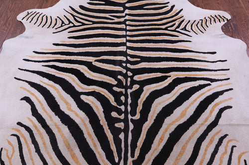 Zebra Animal Print Natural Cowhide Rug - XX-Large 8' 0