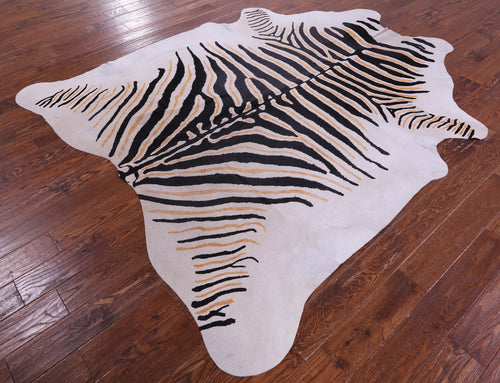Zebra Animal Print Natural Cowhide Rug - XX-Large 8' 0