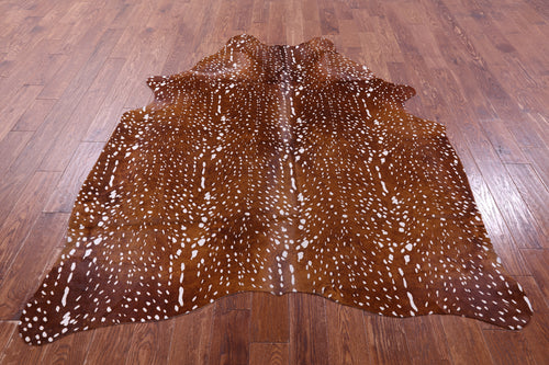 Gazelle Deer Animal Print Natural Cowhide Rug - X-Large 7' 2