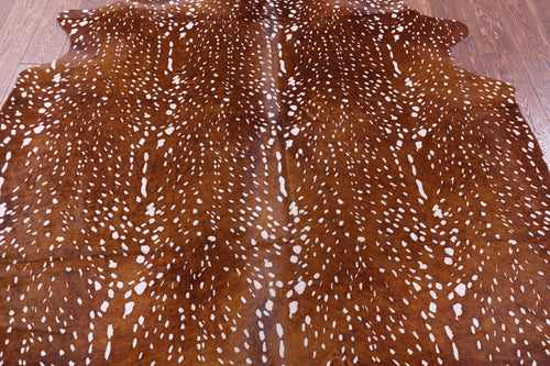 Gazelle Deer Animal Print Natural Cowhide Rug - X-Large 7' 2