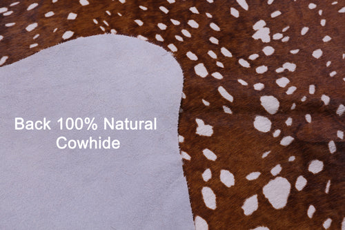 Gazelle Deer Animal Print Natural Cowhide Rug - X-Large 7' 2