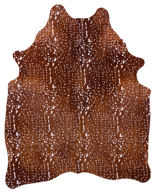 Gazelle Deer Animal Print Natural Cowhide Rug - X-Large 7' 2