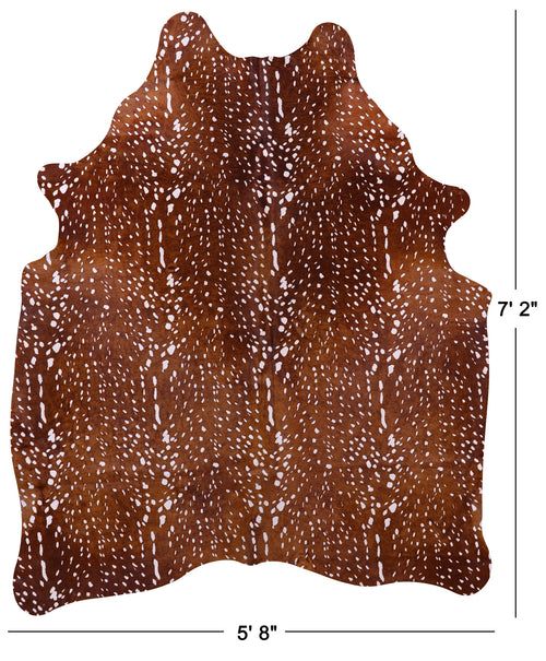 Gazelle Deer Animal Print Natural Cowhide Rug - X-Large 7' 2