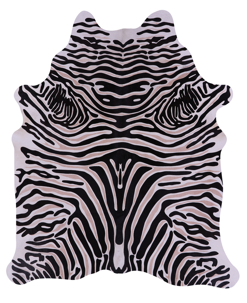 Zebra Animal Print Natural Cowhide Rug - XX-Large 7' 8"H x 6' 5"W