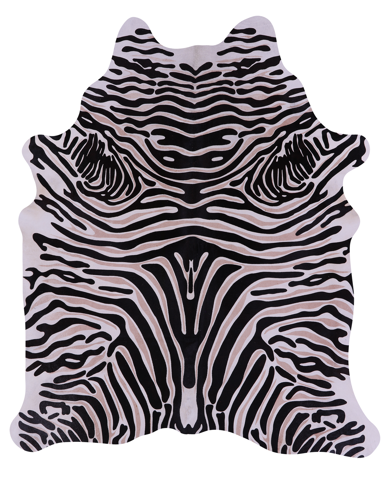 Zebra Animal Print Natural Cowhide Rug - XX-Large 7' 8"H x 6' 5"W