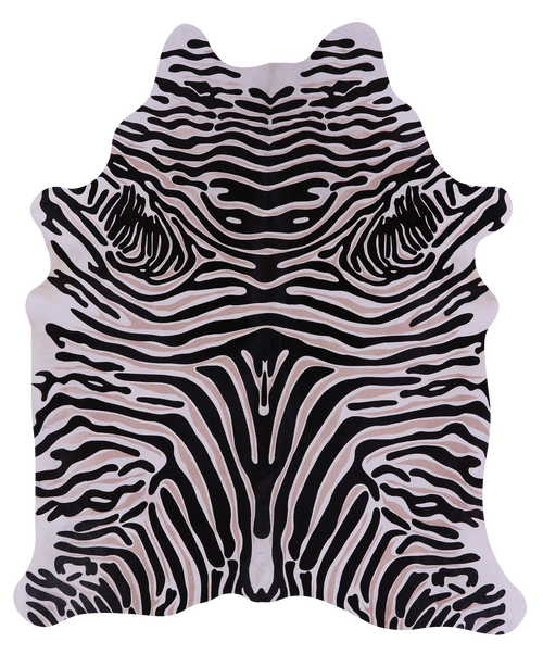 Zebra Animal Print Natural Cowhide Rug - XX-Large 7' 8