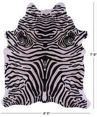 Thumbnail for Zebra Animal Print Natural Cowhide Rug - XX-Large 7' 8