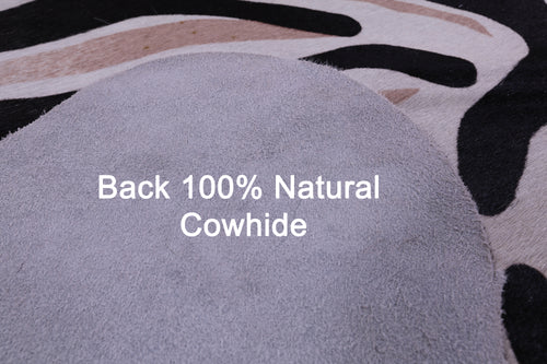 Zebra Animal Print Natural Cowhide Rug - XX-Large 7' 8