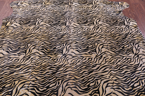 Tiger Animal Print Natural Cowhide Rug - X-Large 7' 4