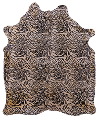 Thumbnail for Tiger Animal Print Natural Cowhide Rug - X-Large 7' 4