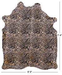 Thumbnail for Tiger Animal Print Natural Cowhide Rug - X-Large 7' 4
