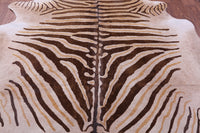 Thumbnail for Zebra Animal Print Natural Cowhide Rug - X-Large 7' 4