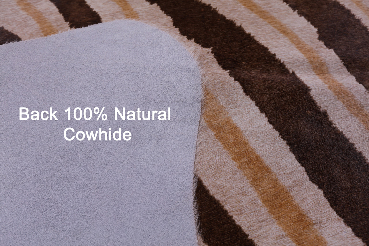 Zebra Animal Print Natural Cowhide Rug - X-Large 7' 4"H x 6' 6"W