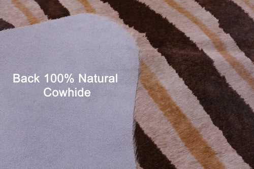 Zebra Animal Print Natural Cowhide Rug - X-Large 7' 4