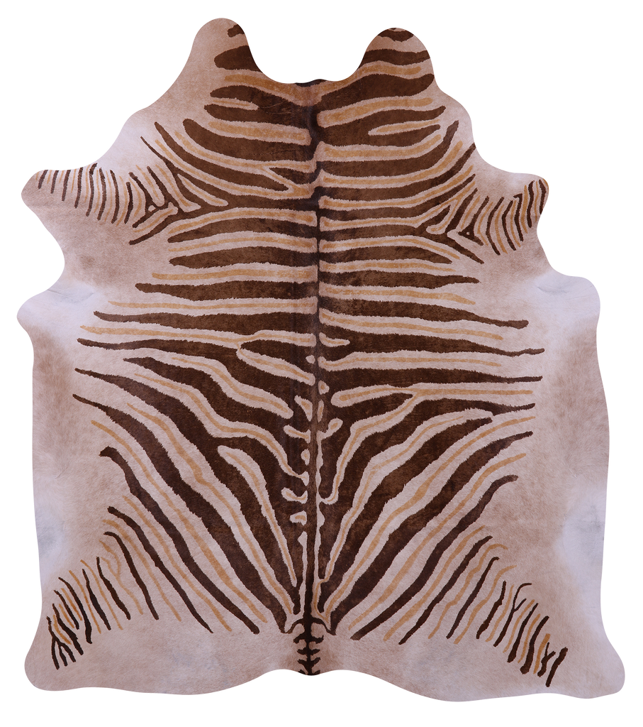 Zebra Animal Print Natural Cowhide Rug - X-Large 7' 4"H x 6' 6"W