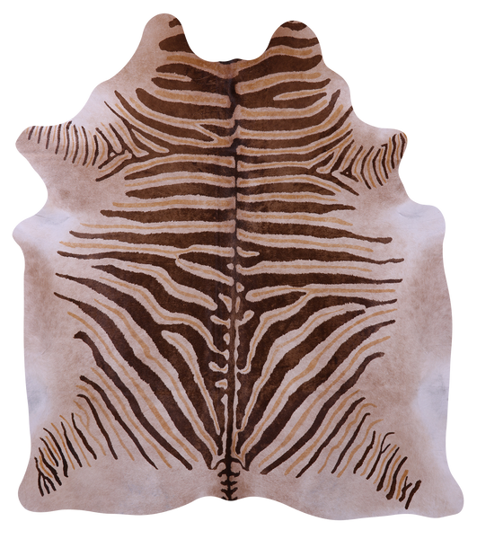 Zebra Animal Print Natural Cowhide Rug - X-Large 7' 4"H x 6' 6"W