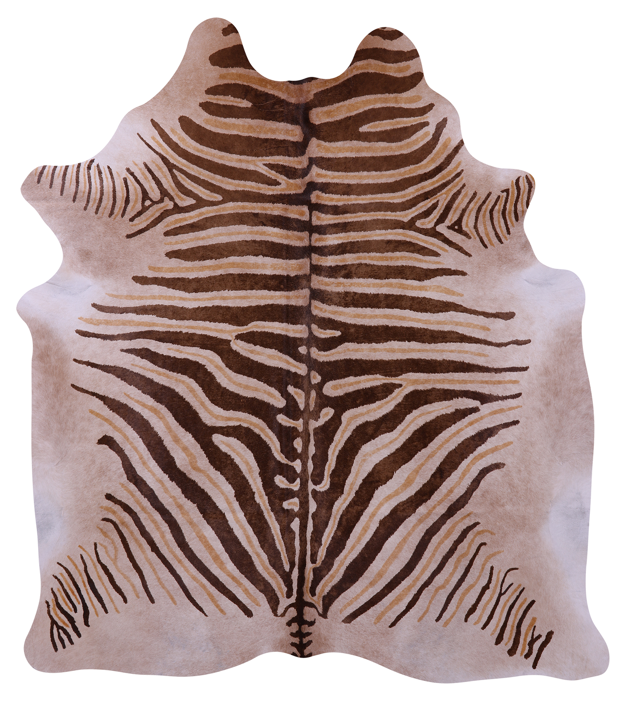 Zebra Animal Print Natural Cowhide Rug - X-Large 7' 4"H x 6' 6"W