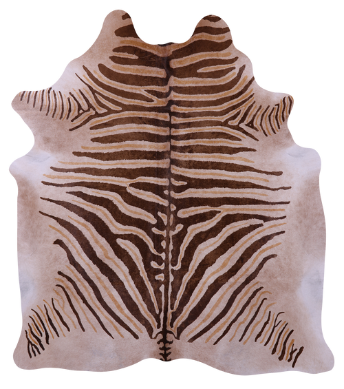 Zebra Animal Print Natural Cowhide Rug - X-Large 7' 4