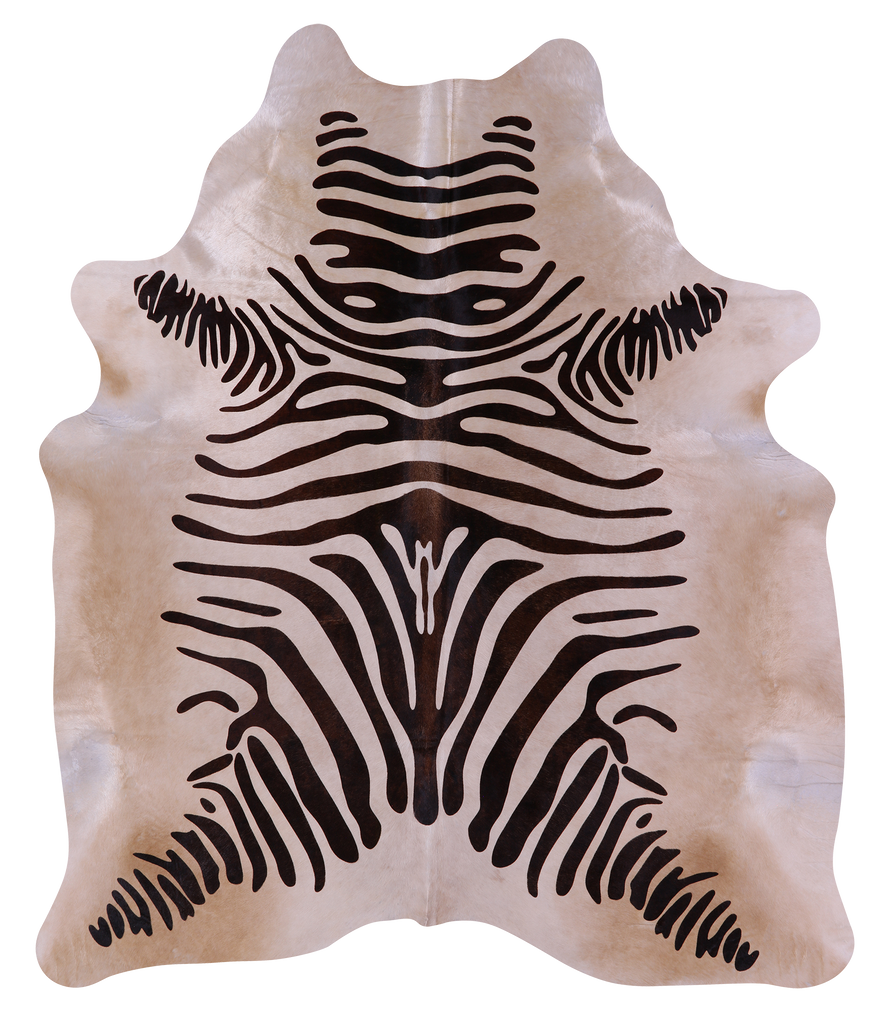 Zebra Animal Print Natural Cowhide Rug - XX-Large 7' 9"H x 6' 6"W