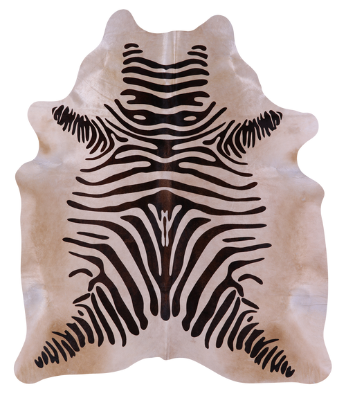 Zebra Animal Print Natural Cowhide Rug - XX-Large 7' 9