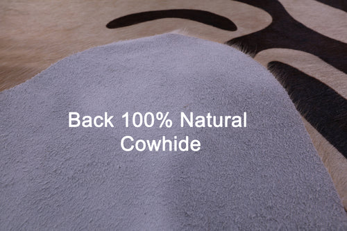 Zebra Animal Print Natural Cowhide Rug - XX-Large 7' 9